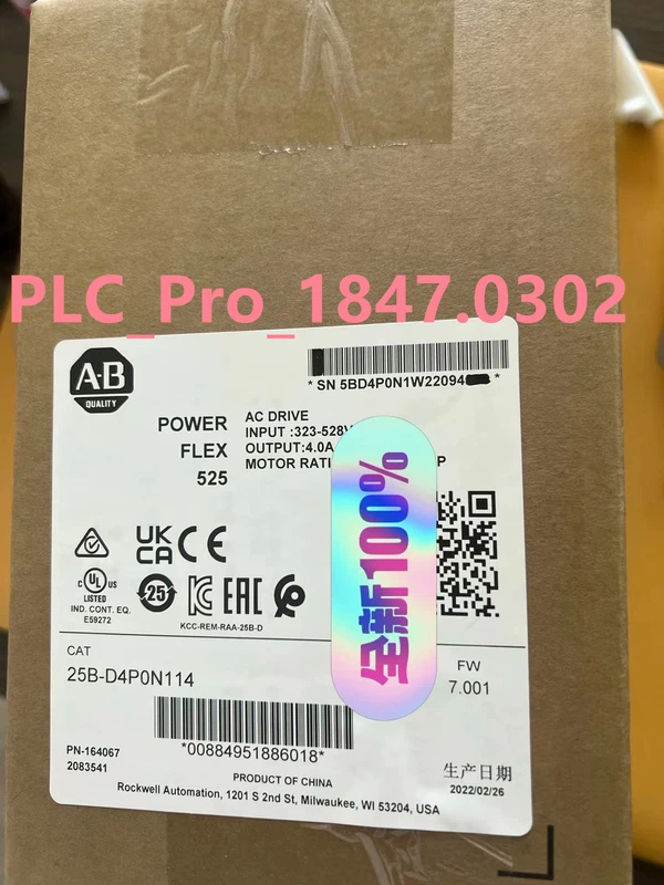 NEW Allen-Bradley 25B-D4P0N114 PowerFlex 525 AC Drive 1.5kW 2HP Fast ship